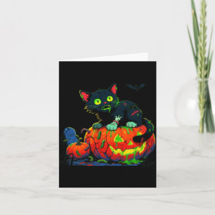 Mens Kitty Halloween Pumpkin Black Cat Performance Card