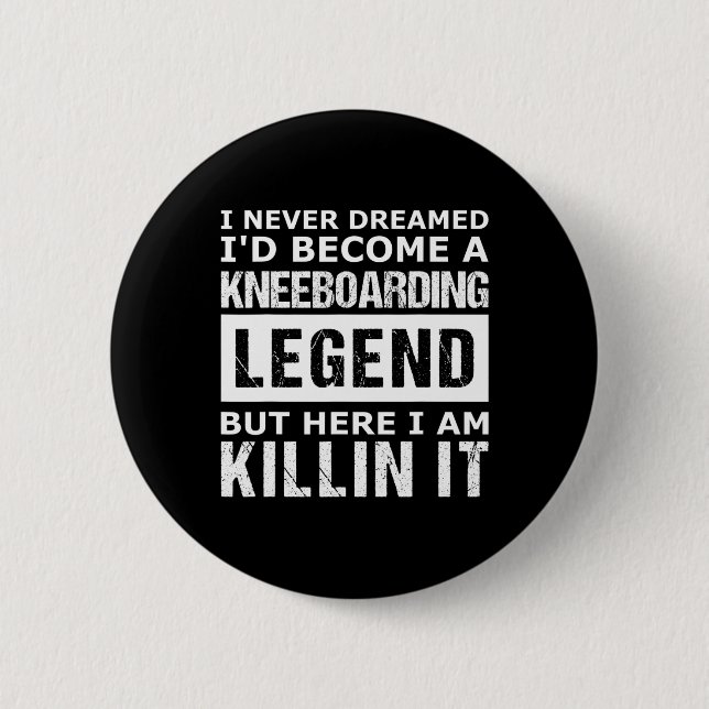 Mens Kneeboarding Funny  6 Cm Round Badge (Front)