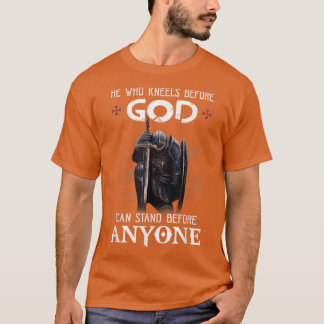Mens Knight Templar Christian Warrior He Who Kneel T-Shirt