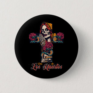 Mens La Calavera De La Catrina - Dia De Los 6 Cm Round Badge