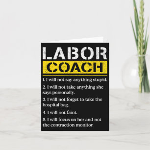 Mens Labour Coach Expecting Dad Rules Papa Funny B Card