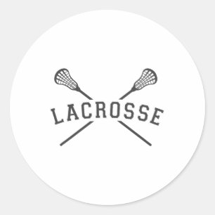 Men's Lacrosse Team Crossed Sticks Cool Colours Va Classic Round Sticker