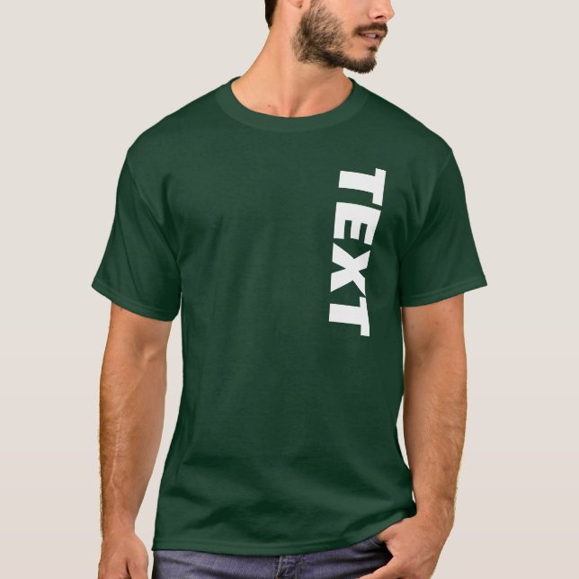 Mens Large Font Text Both Side Print Forest Green T-Shirt (Front)