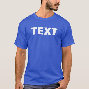 Mens Large Font Text Both Sided Print Royal Blue T-Shirt