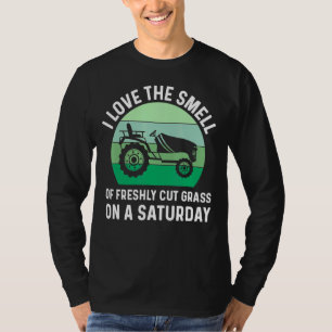 Mens Lawn Mower Dad  Landscaping Yard Work Cut Gra T-Shirt