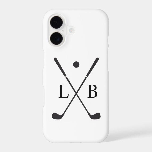 Men's Leather Golf phone Personalised with Initial (Back)