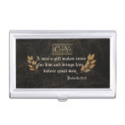 Men's Leather Monogram Business Card Case