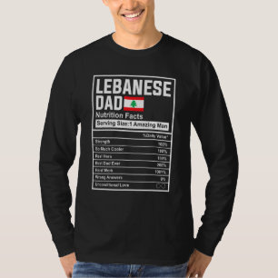 Mens Lebanese Dad Nutrition Facts Father's Day Nat T-Shirt