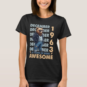 Mens Legend December 1963 61st Birthday Bear 61 Ye T-Shirt