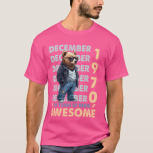 Mens Legend December 1970 54th Birthday Bear 54 Ye T-Shirt