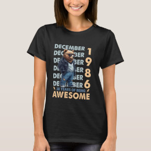 Mens Legend December 1986 38th Birthday Bear 38 Ye T-Shirt