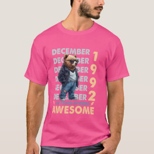 Mens Legend December 1992 32nd Birthday Bear 32 Ye T-Shirt