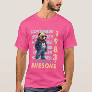 Mens Legend November 1983 41st Birthday Bear 41 Ye T-Shirt