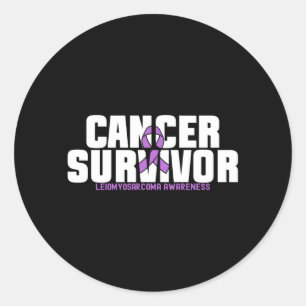 Mens Leiomyosarcoma Cancer Survivor Fighter Classic Round Sticker