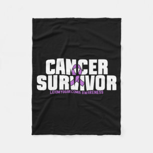 Mens Leiomyosarcoma Cancer Survivor Fighter Fleece Blanket