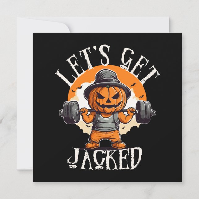 Mens Lets Get Jacked Pumpkin Jack-O-Lantern Funny (Front)