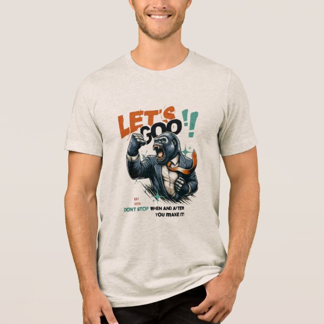 MEN'S LET'S GOO LESSONS LEARN TRI-BLEND T SHIRT  (Front)