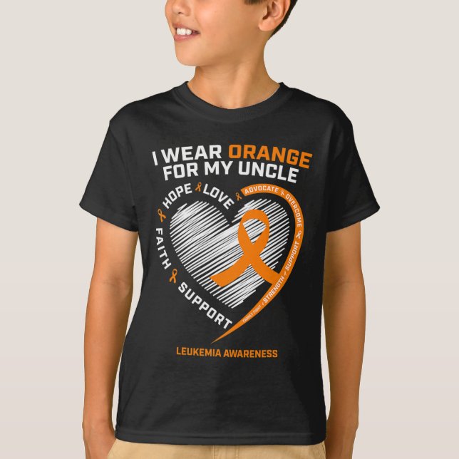 Men's Leukaemia Awareness Gifts Uncle Women Kids L T-Shirt (Front)