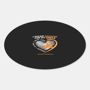 Mens Leukaemia Awareness Gifts Uncle Women Kids Oval Sticker