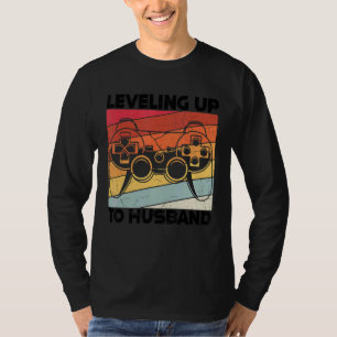 Mens Level Ascended To Husband Gamer Gamer Gaming T-Shirt