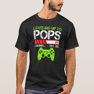 Mens Leveling Up To Pops Est 2023   New Dad Gamer  T-Shirt