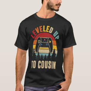 Mens Levelled Up To Cousin Video Gamer Father's Da T-Shirt