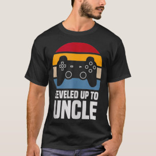 Mens Levelled Up To Uncle Gift Gamer Gaming Pregna T-Shirt