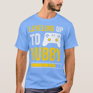 Mens Levelling Up To Hubby Husband Gamer Engagemen T-Shirt