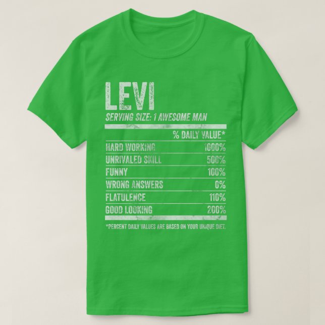 Mens Levi Nutrition Personalised Name  Funny Name  T-Shirt (Design Front)