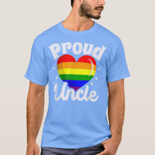 Mens LGBT Heart Proud Uncle LGBTQ Gay Pride T-Shir T-Shirt