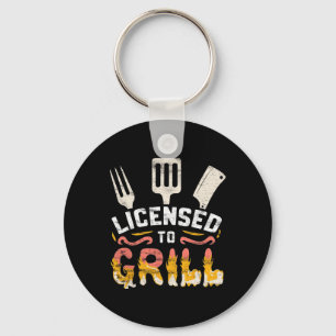 Mens licensed To Grill' Barbecue Bbq Chef Pit Mast Key Ring