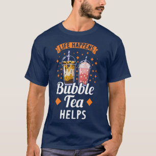 Mens Life happens bubble tea helps boba tea  1437 T-Shirt