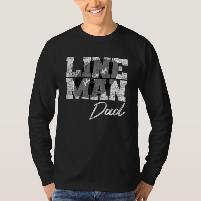 Mens Lineman Dad  Football Player Matching Family T-Shirt (Front)
