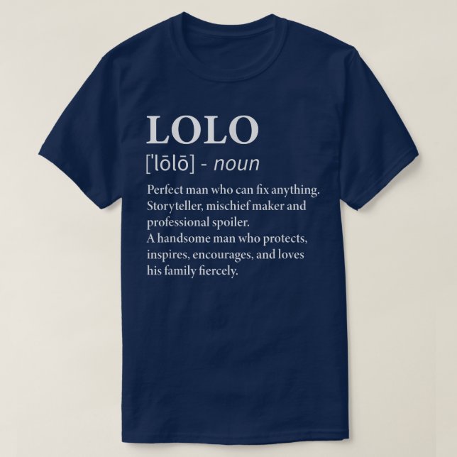 Mens Lolo Definition Filipino Grandpa  Funny Grand T-Shirt (Design Front)