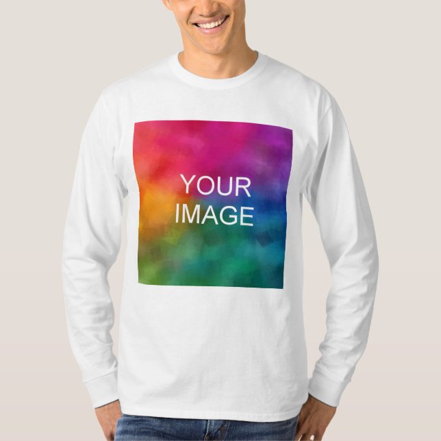Mens Lond Sleeve T Shirts Custom Add Photo Text (Front)