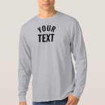 Mens Long Sleeve Grey Template Modern Trendy Cool T-Shirt<br><div class="desc">Modern Elegant Add Your Text Name Here Template Men's Basic Long Sleeve Grey T-Shirt.</div>