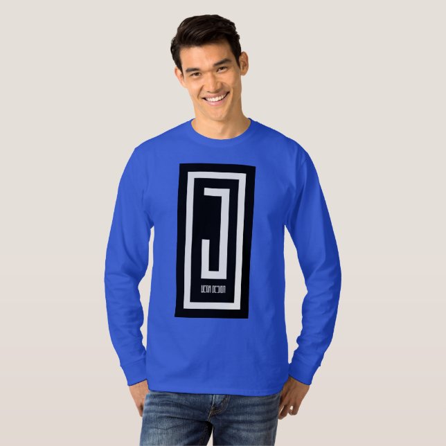 mens long sleeve j wear design tee (Front Full)