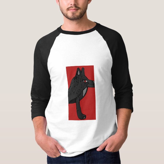 Men's long sleeve T-shirt with Brook wolf design (Front)