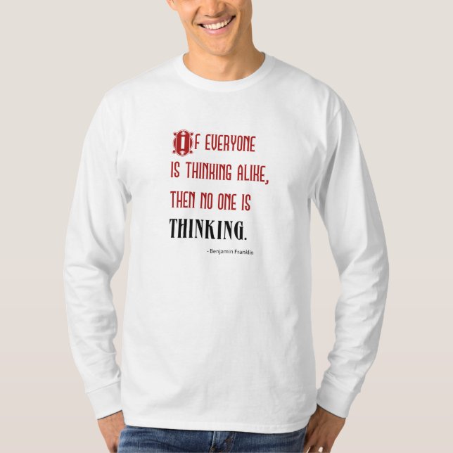 Men's Long-Sleeve "Thinking Quote" T-Shirt (Front)