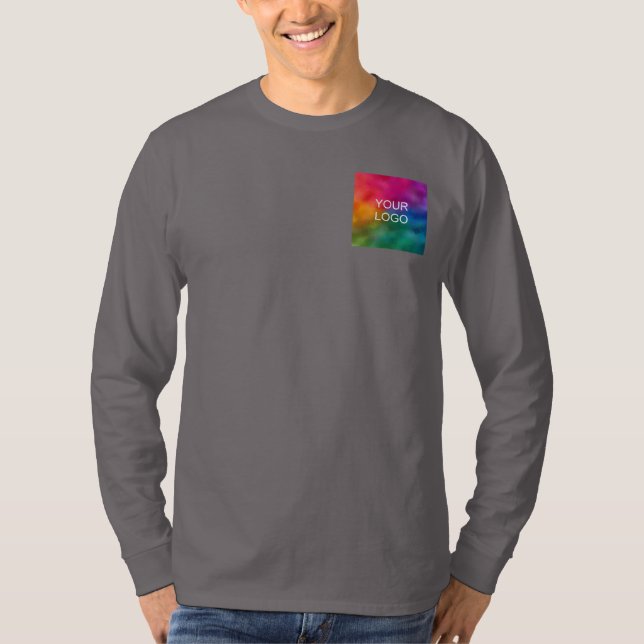 Men's Long Sleeve TShirt Upload Add Image Logo (Front)
