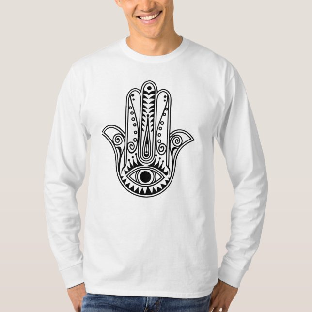 Mens long sleeved Hamsa Hand shirt (Front)