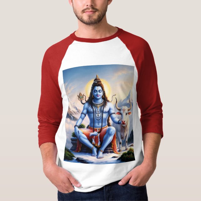 Men's Lord Shiv T-Shirt - Spiritual Hindu Design (Front)