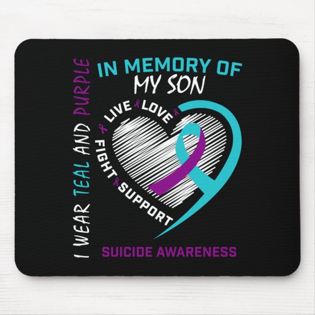 Mens Loss Child In Memory Of Son Awareness Mouse Pad (Front)