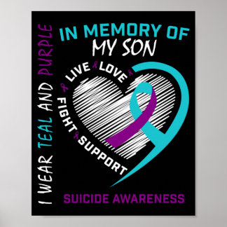 Mens Loss Child In Memory Of Son Awareness Poster