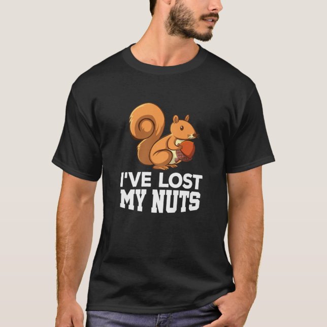 Mens Lost My Nuts Squirrel Funny Vasectomy T-Shirt (Front)