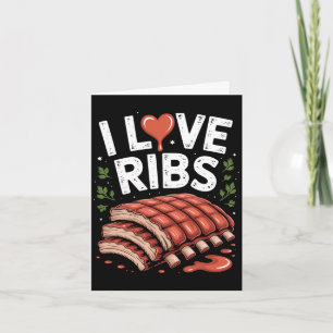 Mens love ribs barbecue enthusiast design card