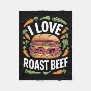 Mens Love Roast Beef Sandwich Fan Foodie Humour Fleece Blanket