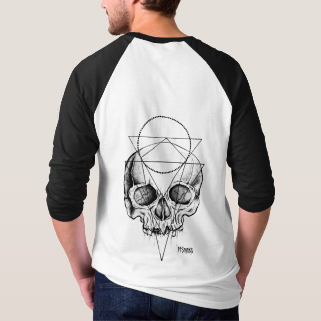 Men's Macaber Skull Baseball Jersey T-Shirt (Back)