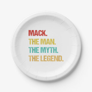 Mens Mack The Man The Myth The Legend Paper Plate