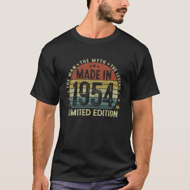 Mens Made In 1954 Man Myth Legend 68 Year Old Gift T-Shirt (Front)